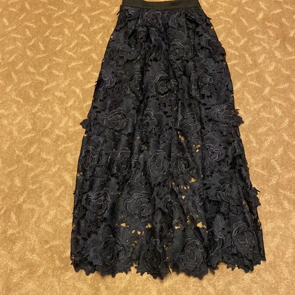 Manning Cartell Midnight Blue Lace Skirt Sz 8 - Picture 4 of 4